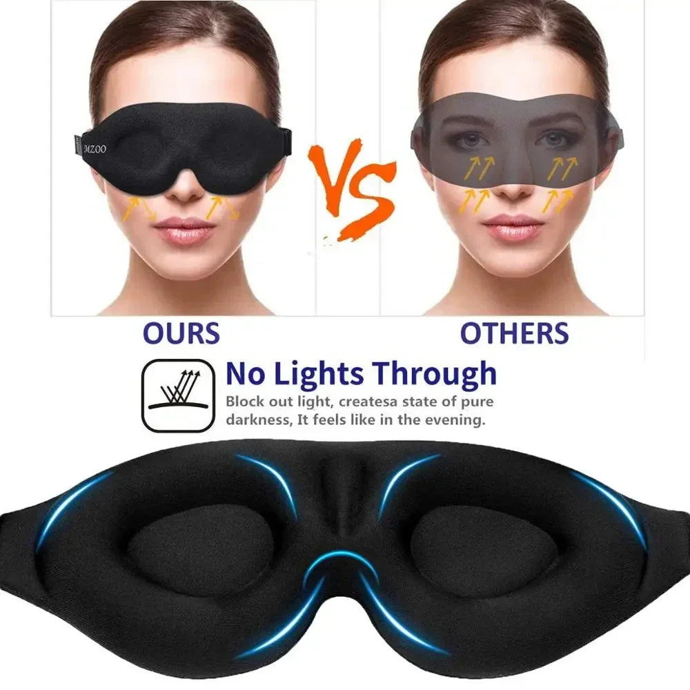 3D Contoured Eye Mask for Sleeping - Light Blocking Sleep Mask for Women & Men | Comfort Fit Night Blindfold