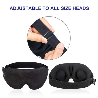 3D Contoured Eye Mask for Sleeping - Light Blocking Sleep Mask for Women & Men | Comfort Fit Night Blindfold